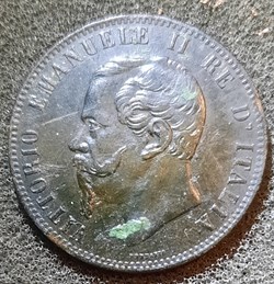 Emmanuel II A/Tete nue a g R / Legende 3 lignes D30.1 P10.01g Mont237