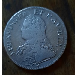 Louis xv A/Buste a g R/  Ecu de France ovale D 41.5 P 29.13g .G321 C2117 SOBIN 713