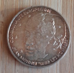 5°Republique A /12 Anneaux entrelaces R /Effigie de Jean Monnet D31 P15.04g F460/1