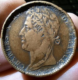 Charles x A/Tete lauree a g R/ Couronne de laurier D30.2 P20.93g KM19/11.1