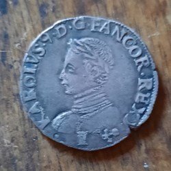 Charles 9 A / Buste a g R / Ecu de France  D 28.5 P 9.20g C1359 DY1069 L889