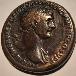 Trajan A/Buste lauree a d R/La Paix debout a g +107 D33.5 P 24.51 RCV3198 C407 RIC503