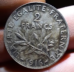 France 2 francs A /Republique a g R/Legende D28.3 P10.02g F266/18