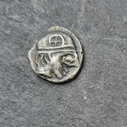 Marseille Obole A/Tete casquee a d R/Roue pattee  -450-410 D9. P0.68 Feugere OBM-2c