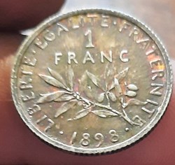 Troisieme republique 1898 1 Franc Semeuse
