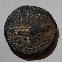 Nimes As A /Tetes adosees Agrippa et Auguste R/Crocodile -9-3 D 26.8 P 12.28 LT 2806 RIC 158