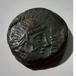 Aulerques A /Tete diademee a d R / Cheval a g ,sanglier D15.8 P 2.43g LT 7044 DT 2434