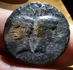Nimes As 2° type A/Tetes adossees Auguste et Agrippa R/Crocodile D25.7 P9.90g