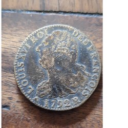 Louis 16 A/Buste du roi a g R/Faisceau somme bonnet phrygien D33.6 P 27.49g C2249 DY1722
