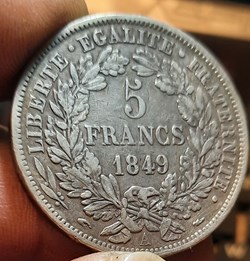 Deuxieme Republique A / Tete Ceres a g R /Couronne chene et olivier D37.1 P24.83g F327/1