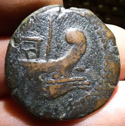 Dupondius de Narbonne A/Tete nue Octave a d R/Proue de navire D30.17 P14.89g LT4642 RPC 518