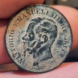 Victor Emmanuel II A / Tete nue a g R/ Couronne D25 P 4.93g Pagani551 Gigante 101