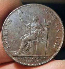 Monneron A/ Liberte assise a g R / Legende en 6 lignes D32.1 P 16.42g VG299 MAZ157 BR222