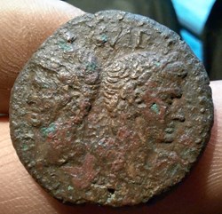 Nimes As 4°type A/Tetes adossees Auguste et Agrippa R/Crocodile D25.7 P12.44g