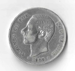 Alfonso XII, 5 Pesetas