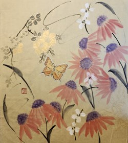 Cone flowers and butterfly