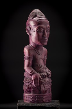 roi Bushoong Kuba "Ndop" Congo couleur mauve