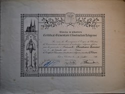 Certificat Élémentaire d'Instruction Religieuse décerné à Christiane Lesueur