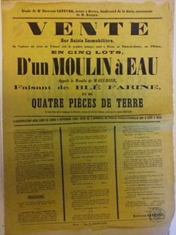 Vente d'un moulin à eau et de quatre pièces de terre