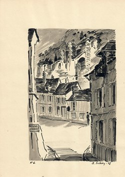 Remparts du château et rue d'Orfeuil depuis la rue du Vieux Pavé