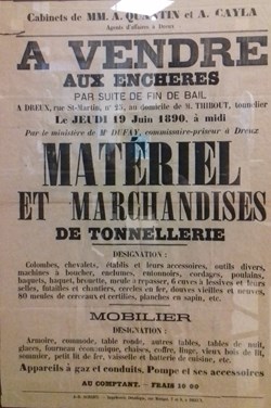 Vente de matériel et marchandises de tonnellerie