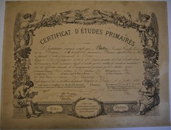 Certificat d'Études Primaires décerné à Fernand Camille Emile Bâton
