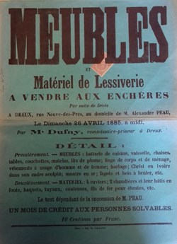 Vente de meubles et matériel de lessiverie