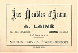 Carte de visite Aux Meubles d'Antan