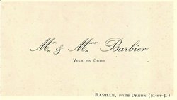 Carte de visite Mr & Mme Barbier