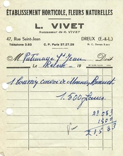 Établissement Horticole, Fleurs Naturelles L. Vivet