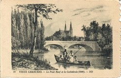 Le Pont Neuf et la Cathédrale de Chartres (1840)