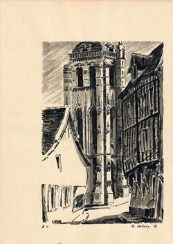 Rue Rotrou et la tour Saint-Vincent de l'église Saint-Pierre