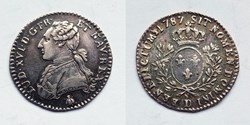LOUIS XVI Dixième d'écu aux branches d'olivier 1787 Lyon
