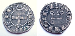 LOUIS VIII ou IX denier tournois (avant 1250) TVRONIS