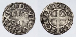 LOUIS VII (1137-1180) denier parisis 3ème type