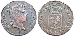 LOUIS XV Sol dit "à la vieille tête 1770 Lyon