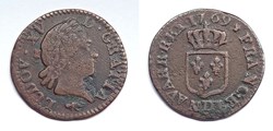 LOUIS XV Liard à la vieille tête 1769 Lyon