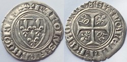 CHARLES VI Blanc guenar 2ème émission Mâcon (11 septembre 1389)