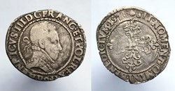 HENRI III Quart de franc au col plat 1578 Dijon