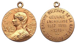 1919 Médaille cantine militaire de la gare de Perrache