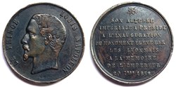 1852 Médaille inauguration statue Empereur à Lyon le 20 septembre