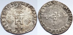 HENRI IV Double sol parisis dit "pinatelle" 1591 Montpellier