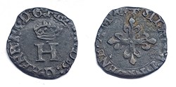 HENRI III Liard à l'H 1583 Lyon