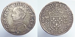 CHARLES IX demi teston 1er type 1562 Toulouse