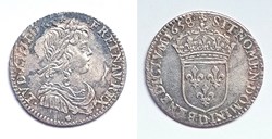 LOUIS XIV Douzième d'écu à la mèche longue 1658 Lyon