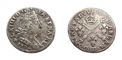 LOUIS XIV Cinq sols Six deniers d'Alsace aux insignes 1704 Strasbourg