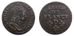 LOUIS XIV Liard de France 2ème type 1656 Vimy