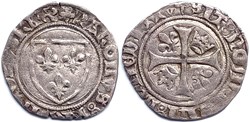 CHARLES VI Blanc guénar 4ème émission, Lyon (à partir de 1416)