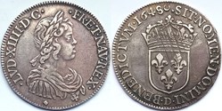 LOUIS XIV Demi écu à la mèche courte 1648 Lyon