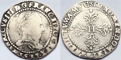 HENRI III Demi franc au col plat 1587 Lyon